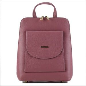 Venice Pebbled Leather Backpack/Shoulder Bag